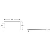 Pyros receveur en stonex avec vidage garde d'eau 30mm 1400x700 perle - ROCA AP9015782BC03630 