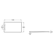 Pyros receveur en stonex avec vidage garde d'eau 30mm 1400x800 café - ROCA AP90157832003660 