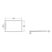 Pyros receveur en stonex avec vidage garde d'eau 30mm 1400x900 beige - ROCA AP90157838403650 