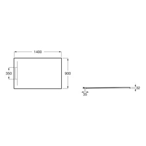 Pyros receveur en stonex avec vidage garde d'eau 30mm 1400x900 café - ROCA AP90157838403660 