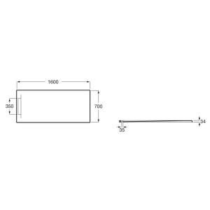 Pyros receveur en stonex avec vidage garde d'eau 30mm 1600x700 beige - ROCA AP9016402BC03650 