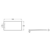 Pyros receveur en stonex avec vidage garde d'eau 30mm 1600x800 café - ROCA AP90164032003660 