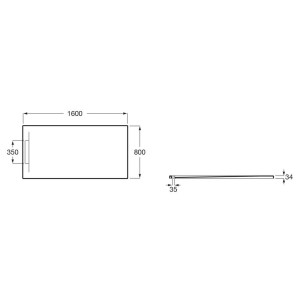 Pyros receveur en stonex avec vidage garde d'eau 30mm 1600x800 café - ROCA AP90164032003660 