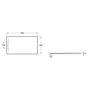 Pyros receveur en stonex avec vidage garde d'eau 30mm 1600x900 onyx - ROCA AP90164038403640 