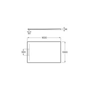 Pyros receveur en stonex avec vidage garde d'eau 30mm 1600x1000 café - ROCA AP9016403E801660 