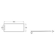 Pyros receveur en stonex avec vidage garde d'eau 30mm 1800x700 onyx - ROCA AP9017082BC03640 