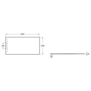 Pyros receveur en stonex avec vidage garde d'eau 30mm 2000x1000 blanc - ROCA AP9017D03E803100 