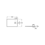Terran-n receveur stonex 1000x700 avec vidage garde d'eau 30mm gris ardoise - ROCA APA013E82BC03200 