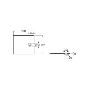 Terran-n receveur stonex 1000x900 avec vidage garde d'eau 30mm perle - ROCA APA013E838403630 