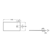 Terran-n receveur stonex 1400x700 avec vidage garde d'eau 30mm perle - ROCA APA015782BC03630 