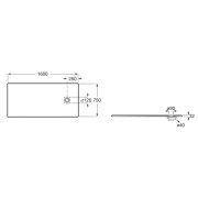 Terran-n receveur stonex 1600x750 avec vidage garde d'eau 30mm blanc - ROCA APA016402EE03100 