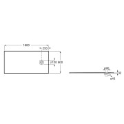 Terran-n receveur stonex 1600x800 avec vidage garde d'eau 30mm blanc - ROCA APA0164032003100 
