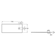 Terran-n receveur stonex 1700x700 avec vidage garde d'eau 30mm café - ROCA APA016A42BC03660 