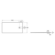 Terran-n receveur stonex 2000x1000 avec vidage garde d'eau 30mm noir - ROCA APA017D03E803400 