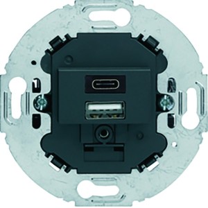 Chargeur USB A+C 1930 Anthracite - HAGER 260415 