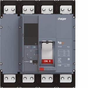 Disjoncteur boitier moulé h3+ PW1600 Energy 4 Poles 800A 50kA - HAGER HMQ801NR 