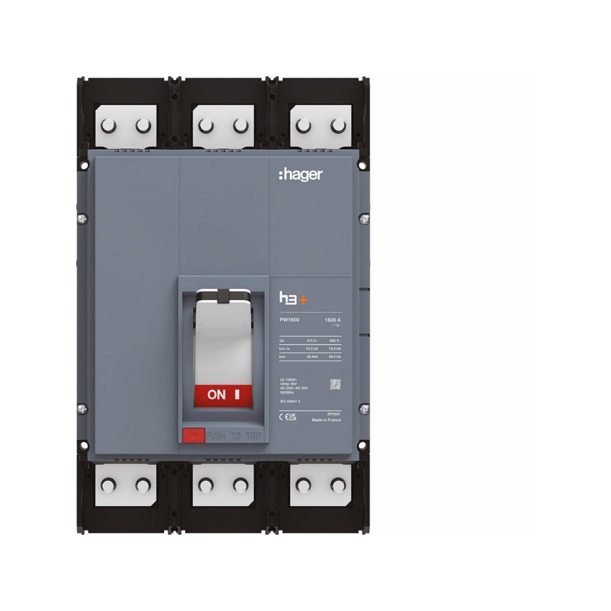 Interrupteur boitier moulé h3+ PW1600  3 Poles 1600A - HAGER HMQ990AR 