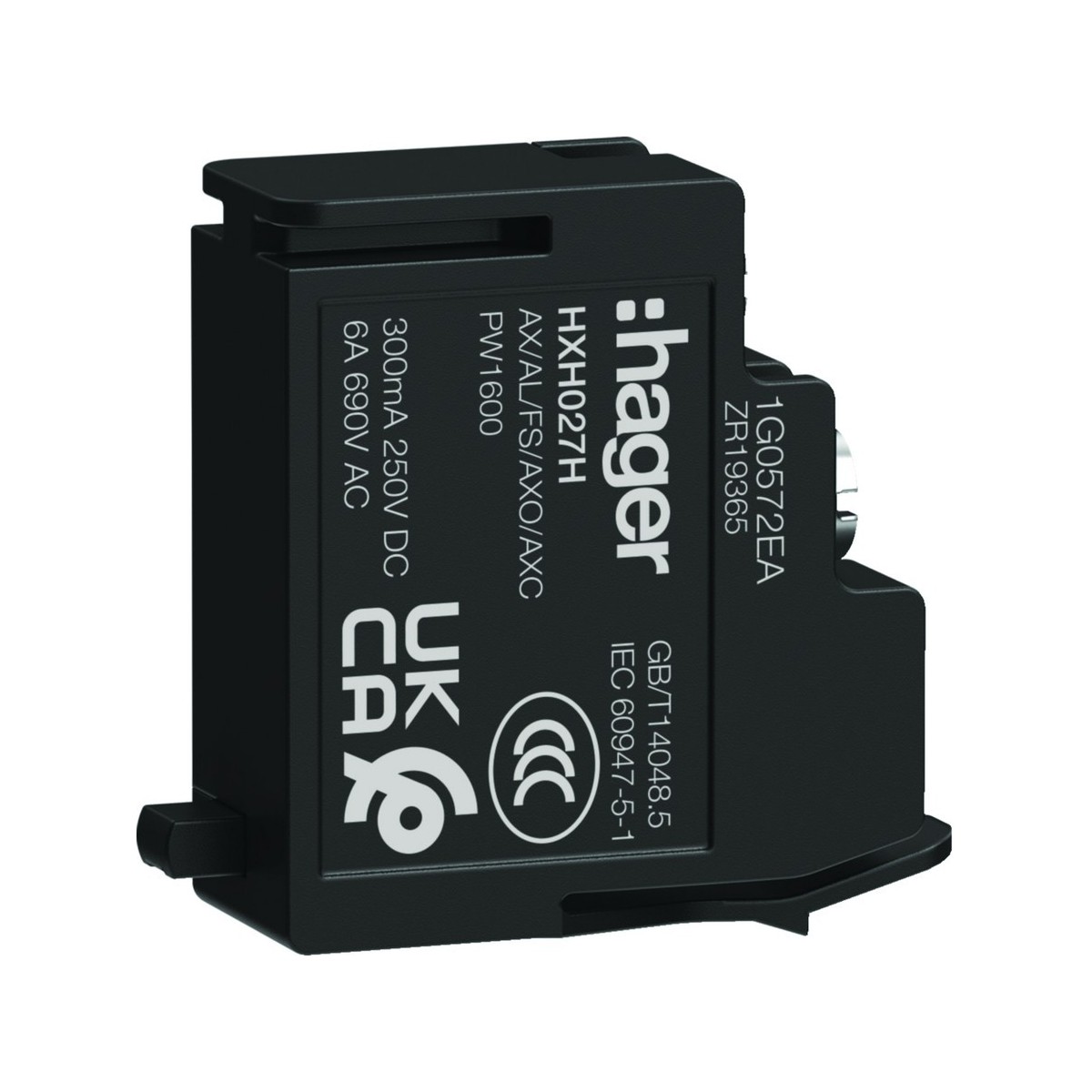 Contact auxilliare AX/AL/FS pour boitier moulé h3+ PW1600 - HAGER HXH027H 