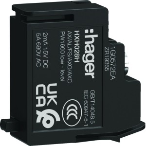 Contact auxilliare bas niveau AX/AL/FS pour boitier moulé h3+ PW1600 - HAGER HXH028H 