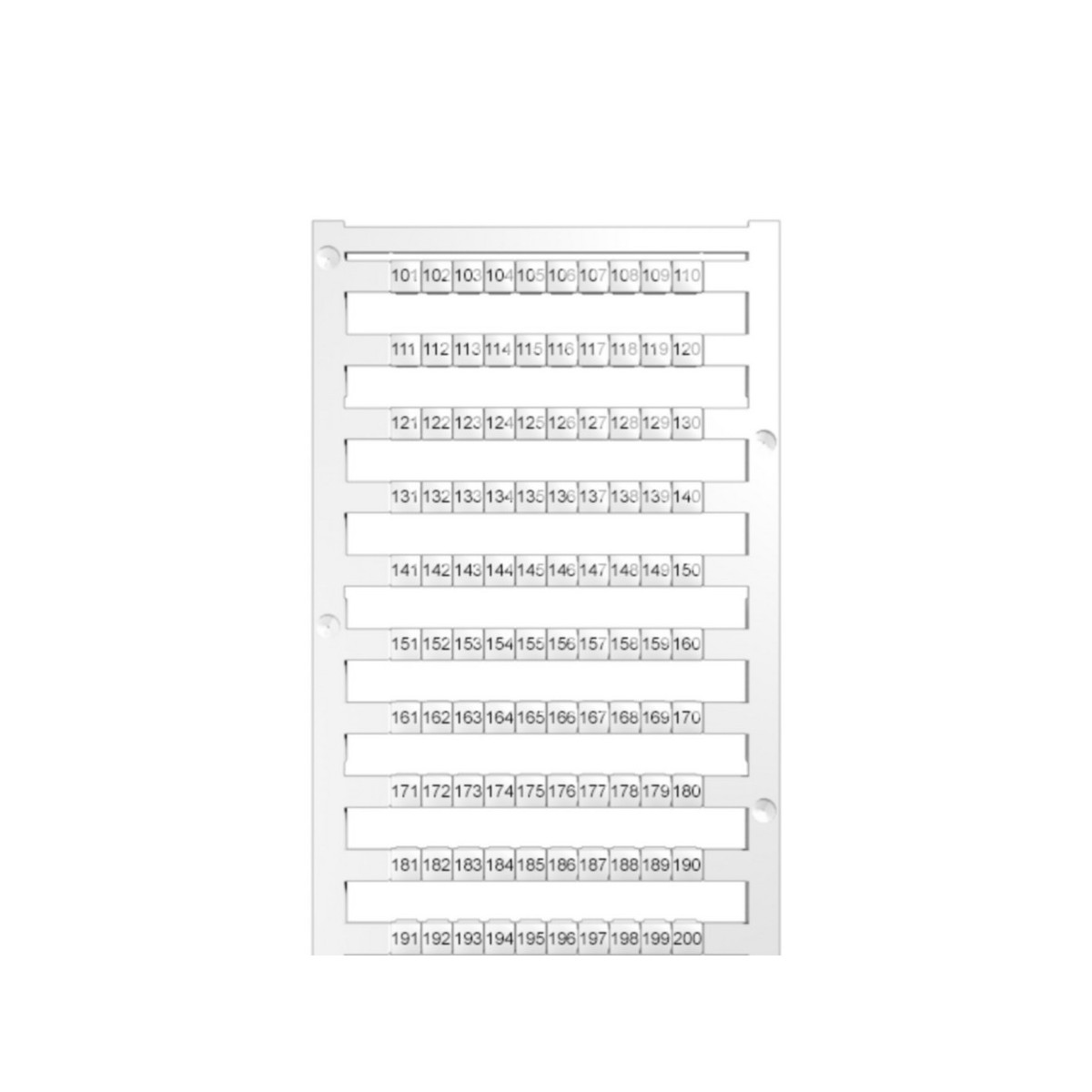 Clip de marquage 5 mm, numérotée de 101-200 - HAGER KR03BE 