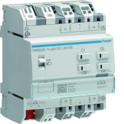 Actionneur KNX Secure 4 sorties volets et stores à bannes pour moteur 6A/24VDC - HAGER TYAS624D 