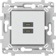 Chargeur essensya double USB C+C 20W pure - HAGER WE116 