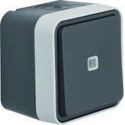 Bouton poussoir 1O/1F lumineux cubyko étanche IP55 gris pose en saillie - HAGER WNC021 