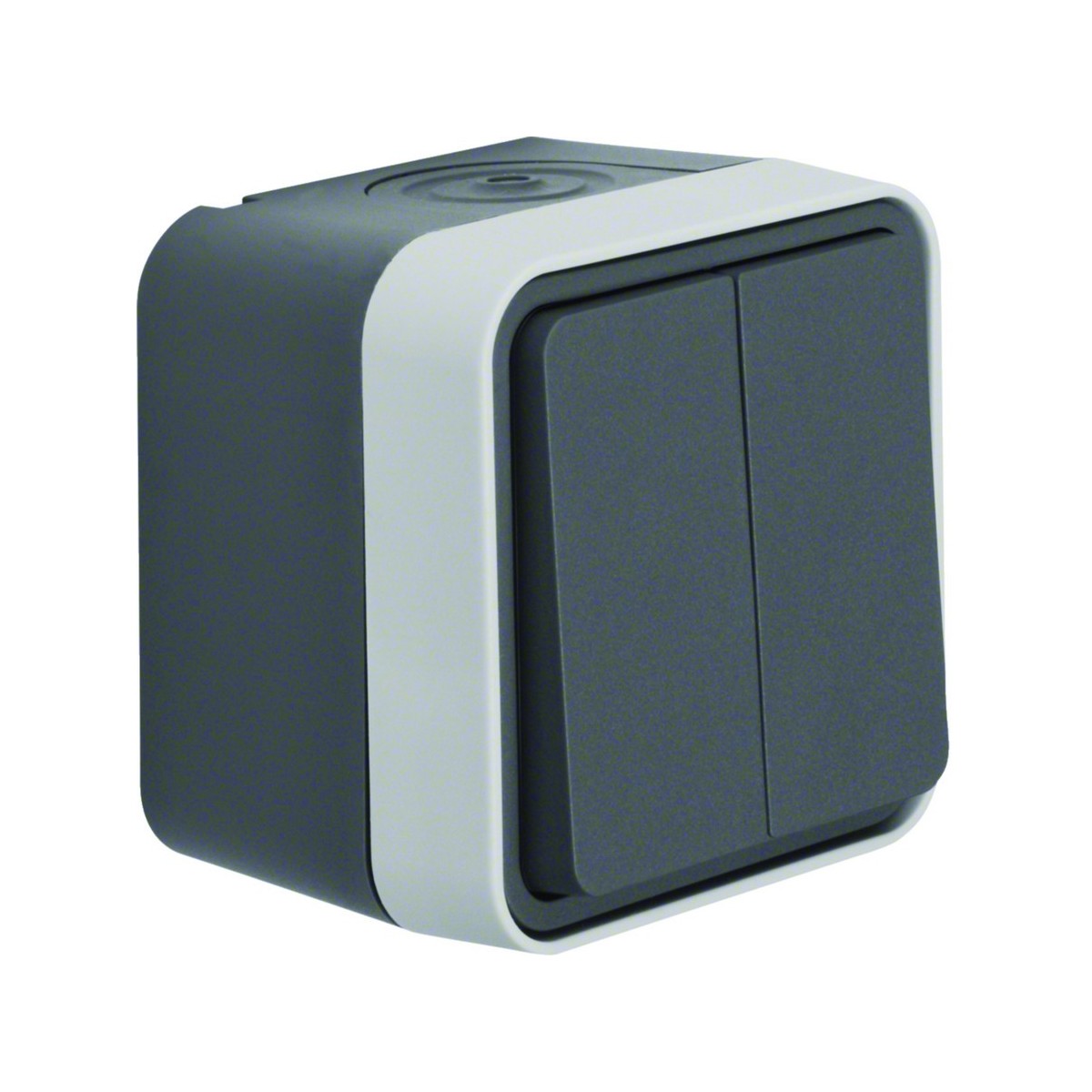 cubyko Double poussoir 1O/1F saillie gris IP55 - HAGER WNC044 