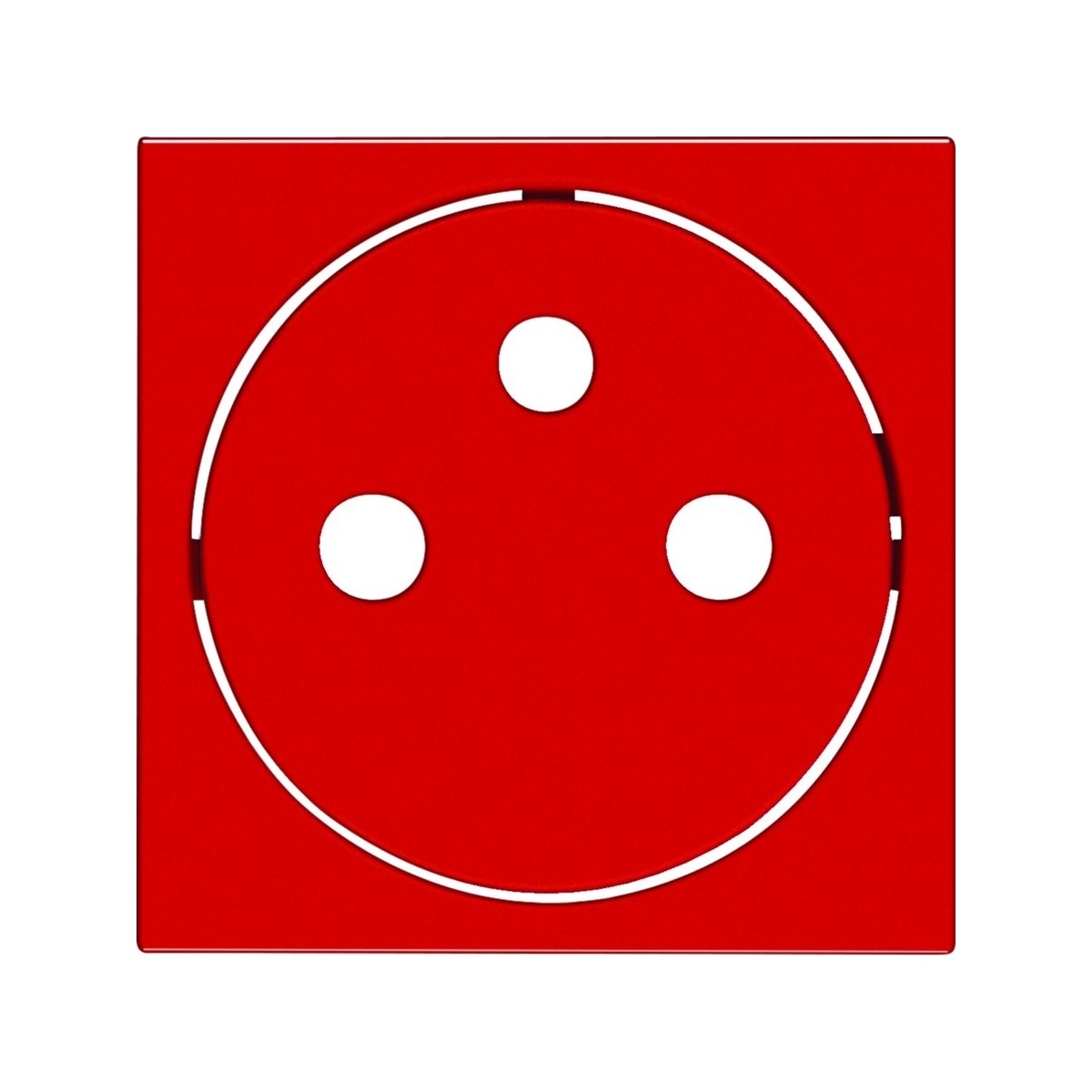 Enjoliveur gallery prise de courant affleurante 2P+T, finition Rouge - HAGER WXD106R 