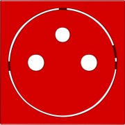 Enjoliveur gallery prise de courant affleurante 2P+T, finition Rouge - HAGER WXD106R 