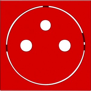 Enjoliveur gallery prise de courant affleurante 2P+T, finition Rouge - HAGER WXD106R 