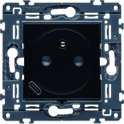Prise de courant affleurante 2P+T avec USB-C Night - HAGER WXF114N 