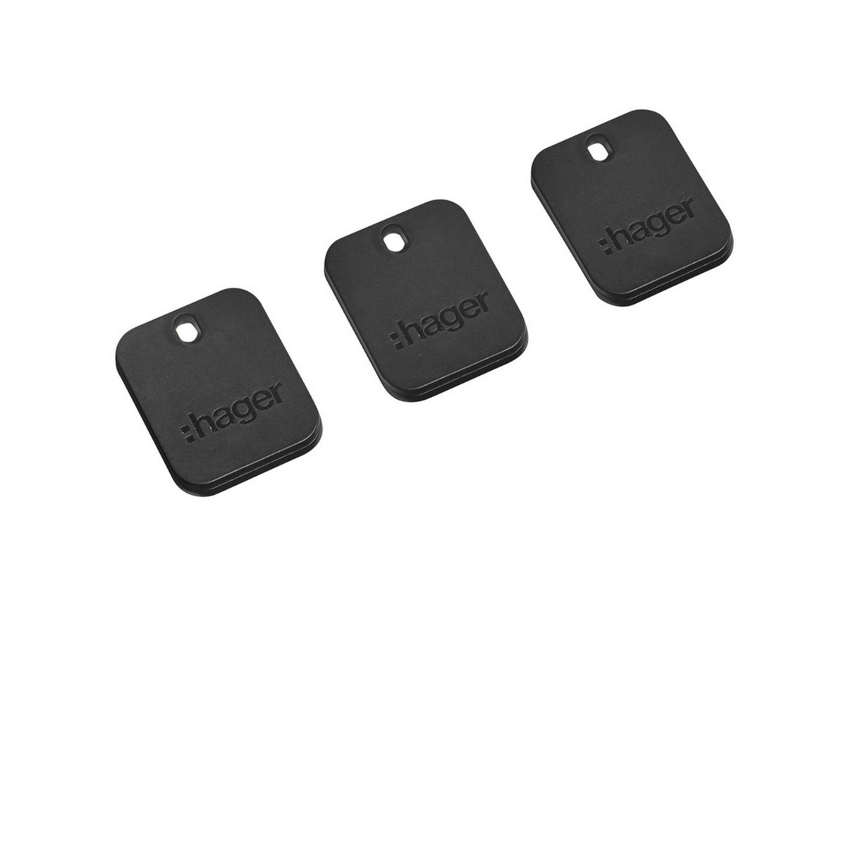 Lot de 3 badges RFID format porte-clé noir - HAGER XVA400 