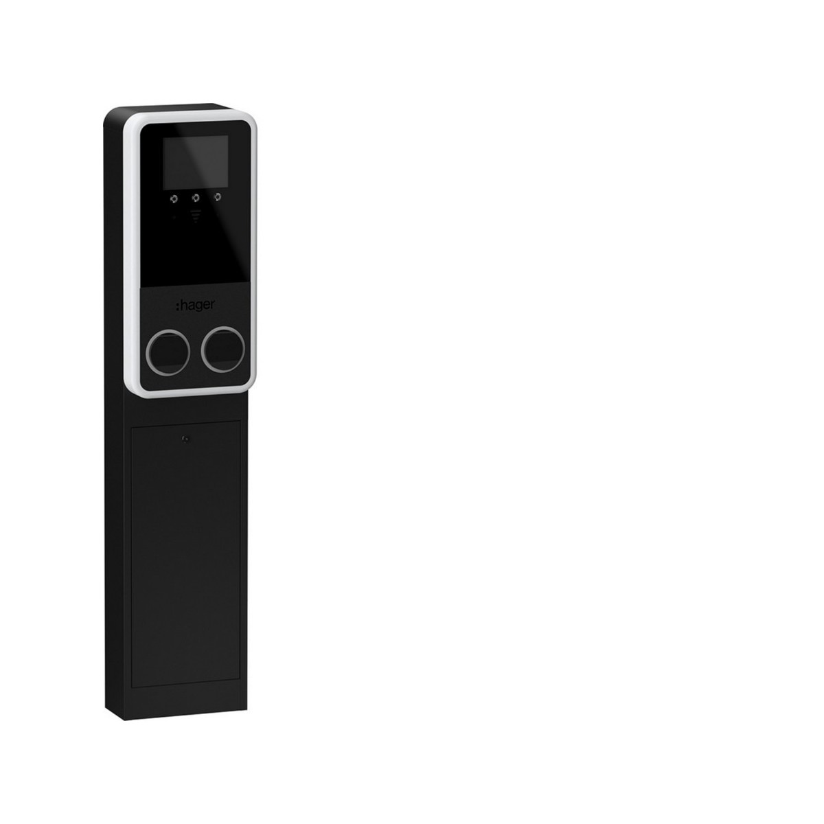 witty park2 Borne totem IP55 IK10 2x22kW T2+TE+OCPP+MID+ECRAN+RFID+Protections - HAGER XVG222SQF 