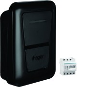 witty plus borne de recharge IP55 1x 7,4/22kW T2+RFID+APP BLE+OCPP+MID+XEM470 - HAGER XVL122SFL 
