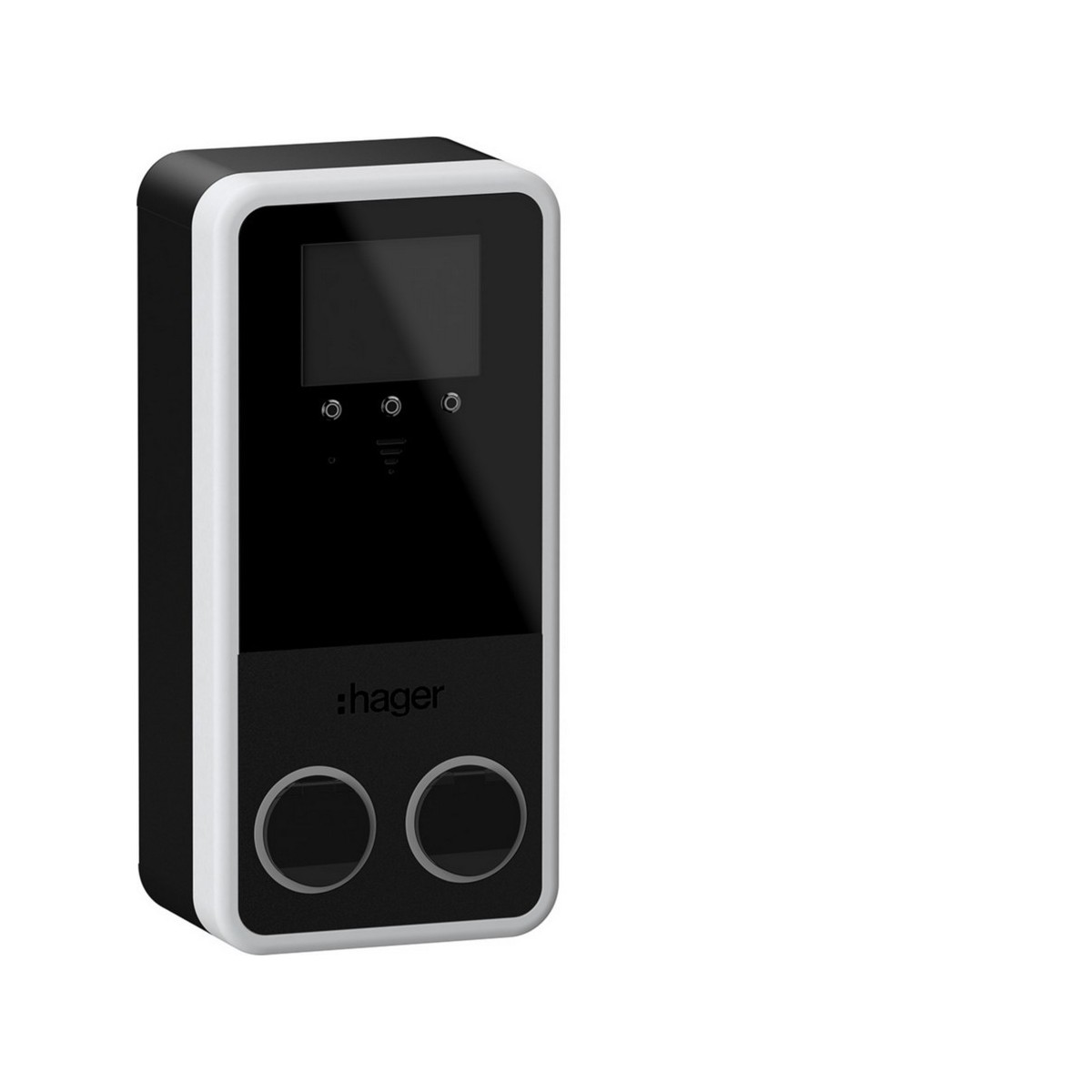 witty park2 Borne mural IP55 IK10 2x22kW T2+OCPP+MID+ECRAN+RFID+Protections - HAGER XVP222S 