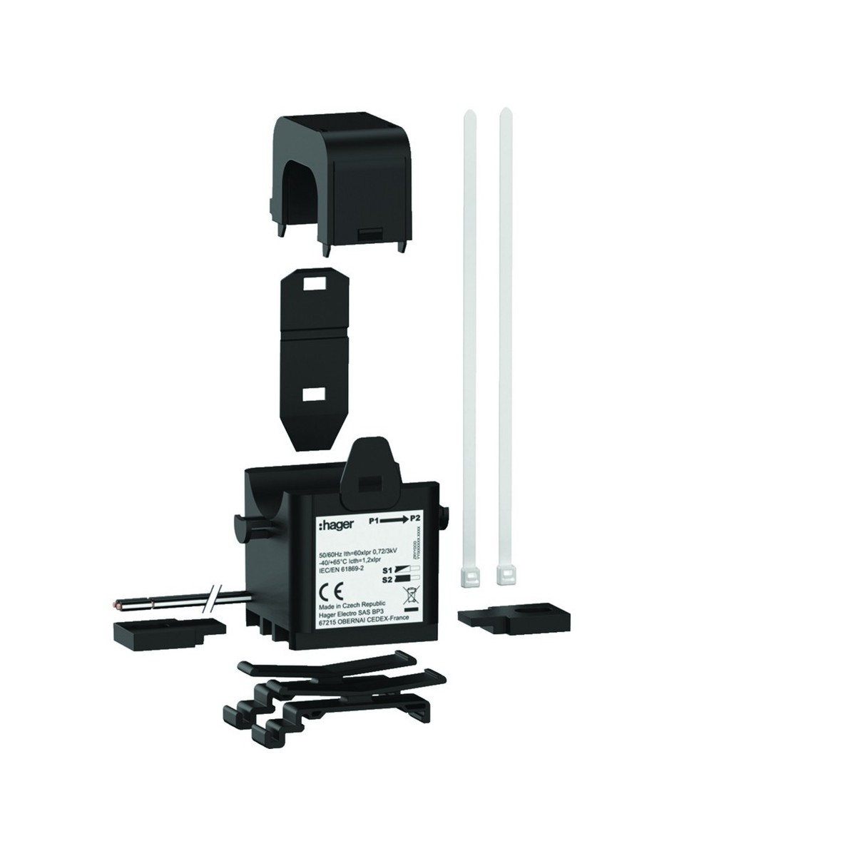 Transformateur de Courant Ouvrant SC2 28mm 500/5A 2.2VA Classe 1 - HAGER SRR05005B 