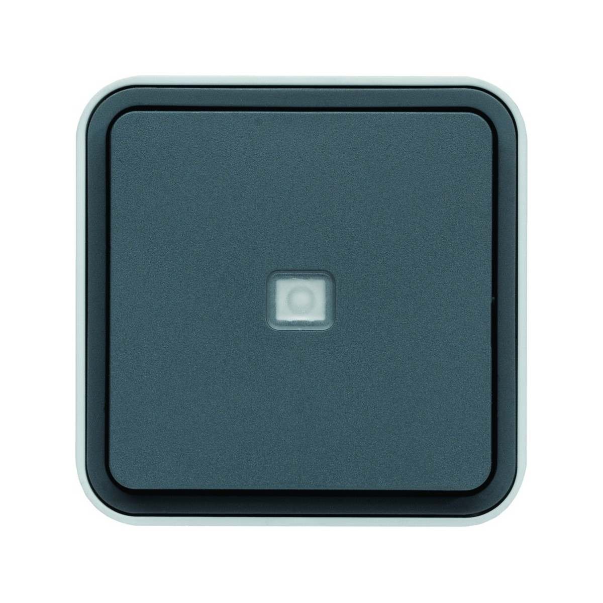 Bouton poussoir 1O/1F lumineux cubyko étanche IP55 gris pose en saillie - HAGER WNC021 