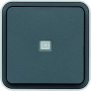 Bouton poussoir 1O/1F lumineux cubyko étanche IP55 gris pose en saillie - HAGER WNC021 