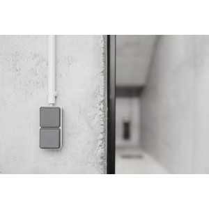 Bouton poussoir 1O/1F lumineux cubyko étanche IP55 gris pose en saillie - HAGER WNC021 