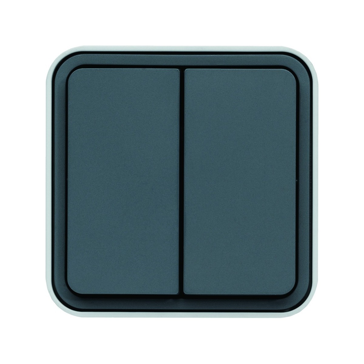 cubyko Double poussoir 1O/1F saillie gris IP55 - HAGER WNC044 