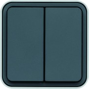 cubyko Double poussoir 1O/1F saillie gris IP55 - HAGER WNC044 