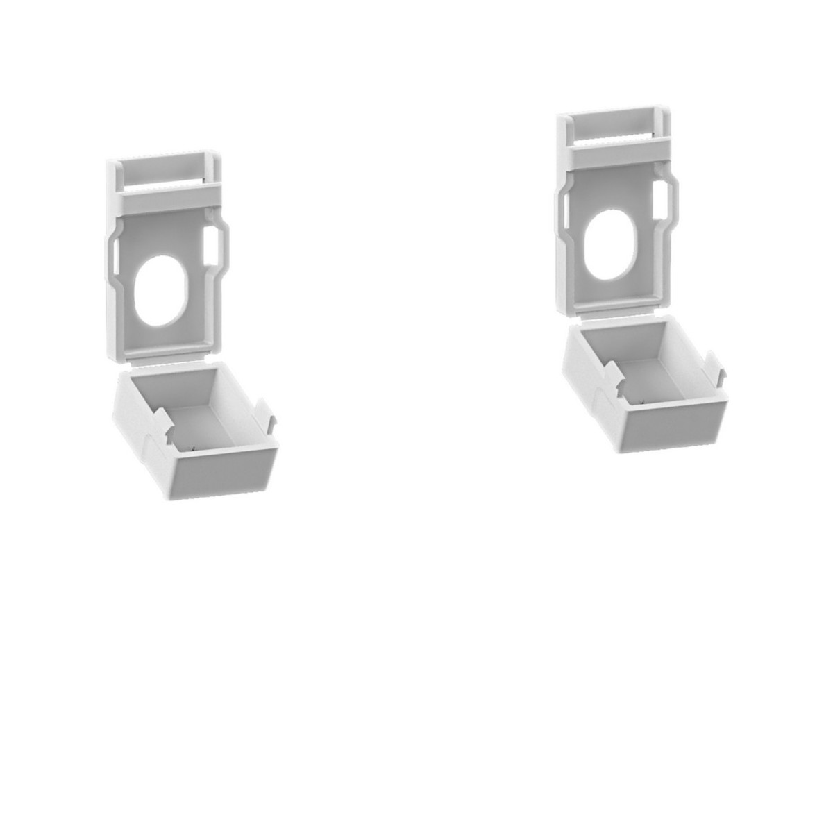 Capot pour patte de fixation inférieure Univers, RAL9010 (2x) - HAGER FZ967S 