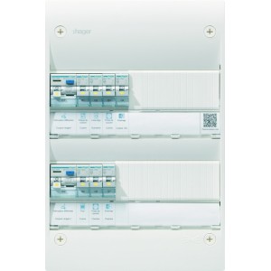 Tableau électrique gamma+ 13, pré-équipé 2 rangées, 13 M, Quickfix - HAGER GDM213A 