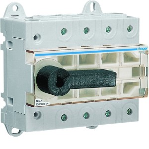 Interrupteur à coupure visible 4P In125A Ue380 - 415Vac Poignée rotative courte - HAGER HA406 