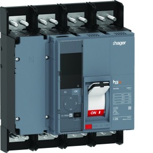 Disjoncteur boitier moulé h3+ PW1600 Energy 4 Poles 1000A 50kA - HAGER HMQ971NR 