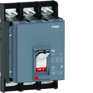 Interrupteur boitier moulé h3+ PW1600  3 Poles 1250A - HAGER HMQ980AR 