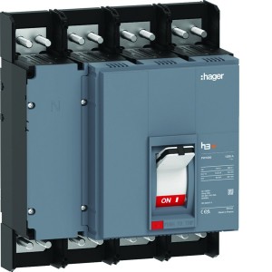 Interrupteur boitier moulé h3+ PW1600  4 Poles 1250A - HAGER HMQ981AR 