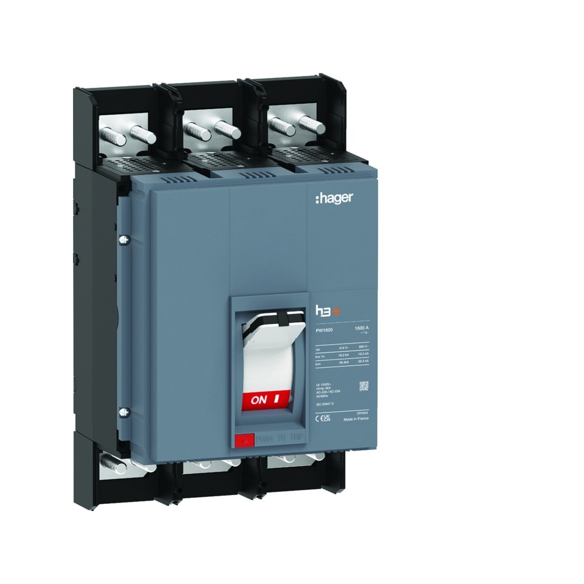 Interrupteur boitier moulé h3+ PW1600  3 Poles 1600A - HAGER HMQ990AR 