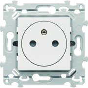 Prise de courant affleurante essensya 2P+T Pure. Version avec griffes - HAGER WE106G 